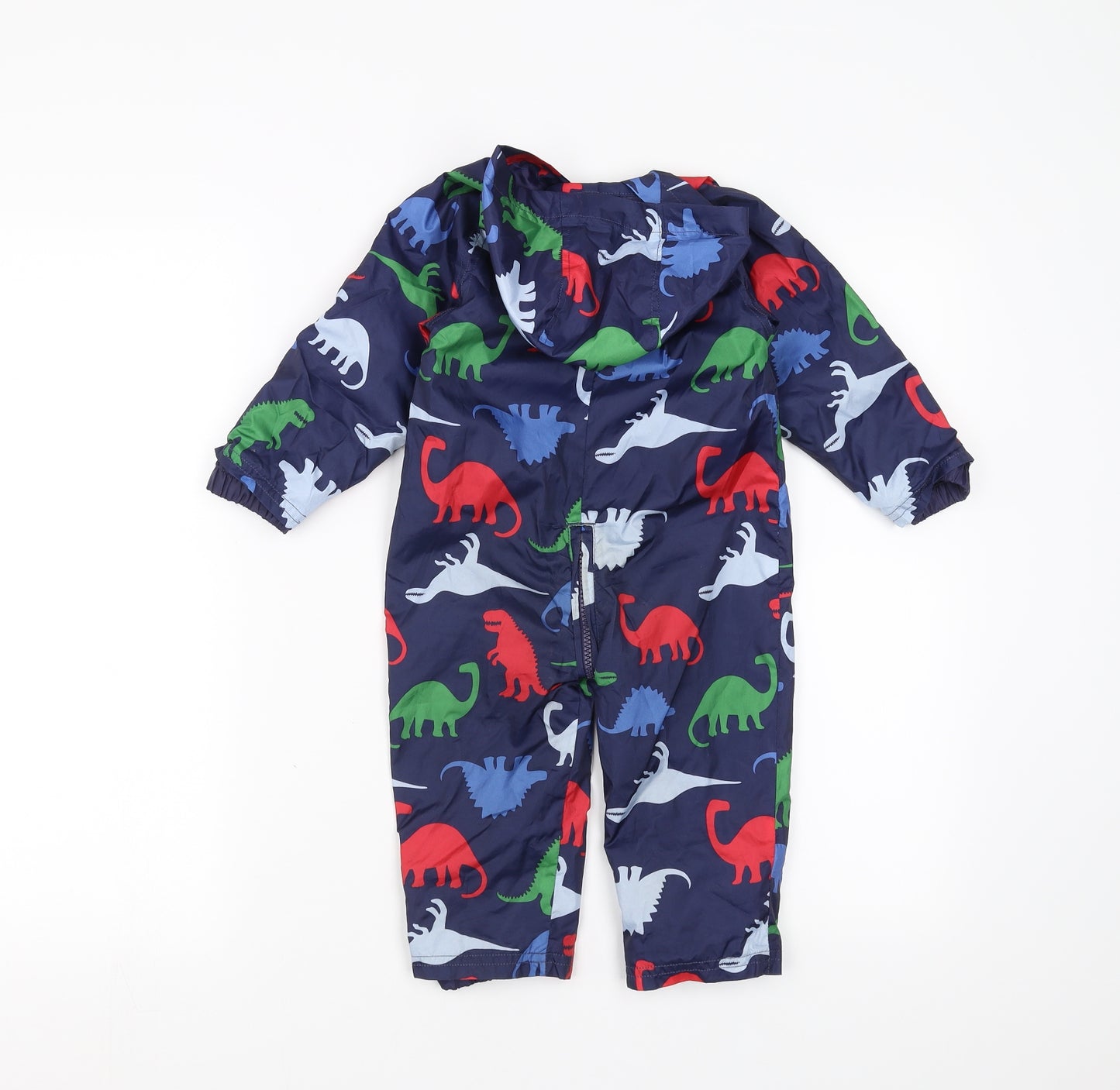 John Lewis Baby Blue   Rain Coat Jacket Size 9-12 Months  - Dinosaur Rain Suit