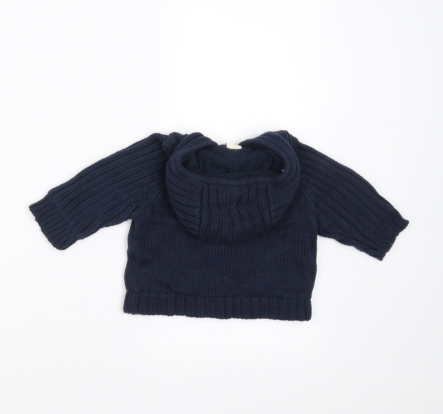 Little bundle Baby Blue  Knit Full Zip Jumper Size 0-3 Months  - hooded