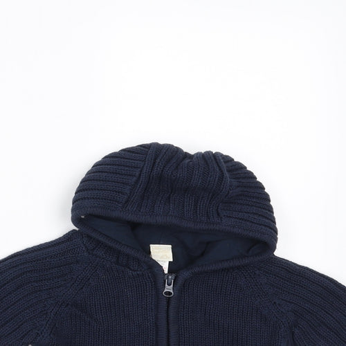 Little bundle Baby Blue  Knit Full Zip Jumper Size 0-3 Months  - hooded