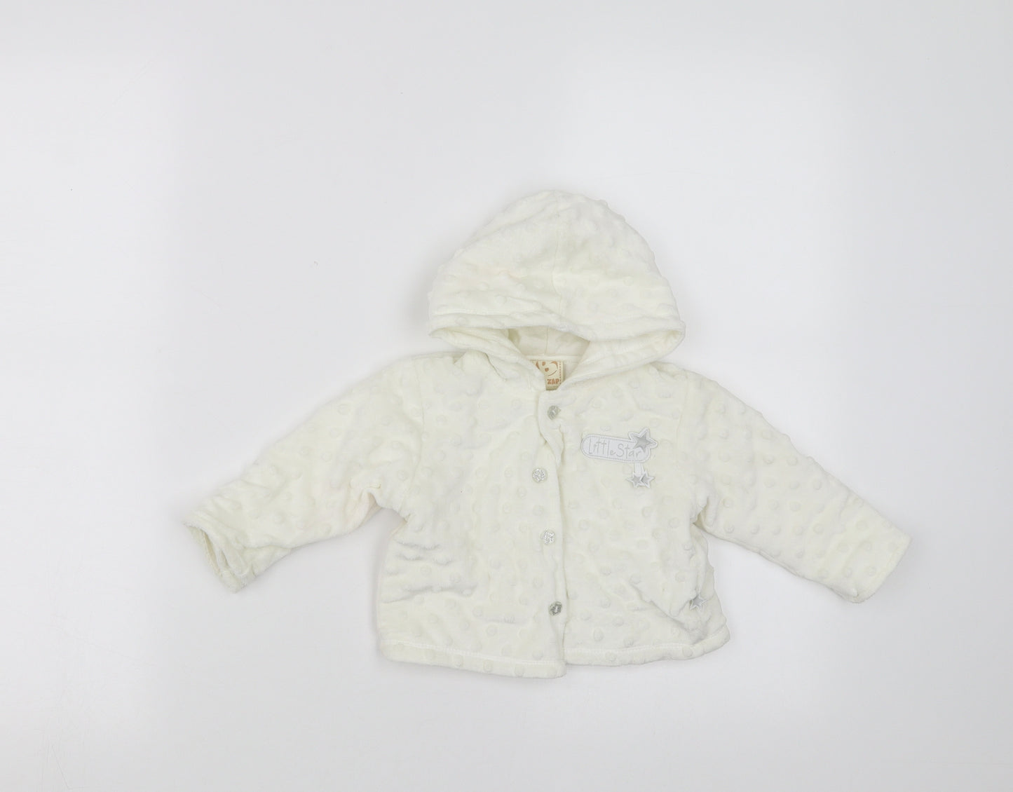 Zip Zap Girls Ivory Polka Dot  Cardigan Jumper Size 0-3 Months  - hooded