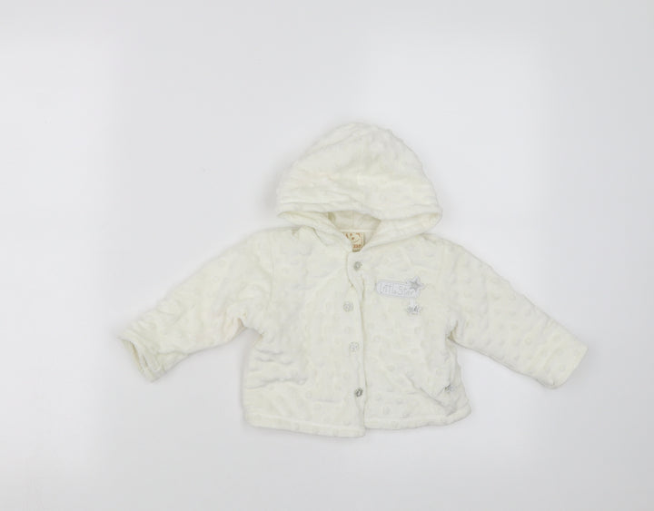 Zip Zap Girls Ivory Polka Dot  Cardigan Jumper Size 0-3 Months  - hooded