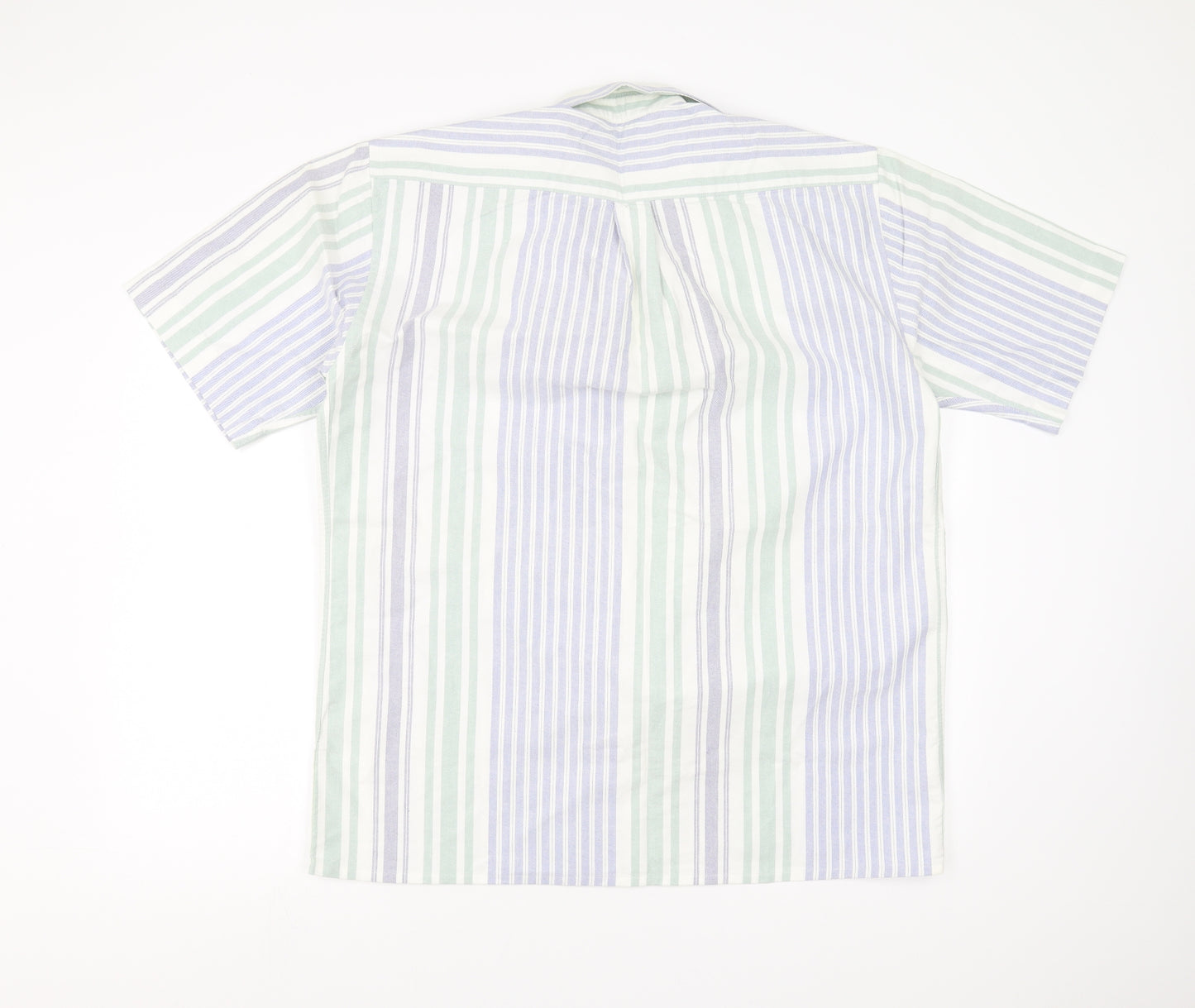 Marks and Spencer Mens Blue Striped   Button-Up Size 16