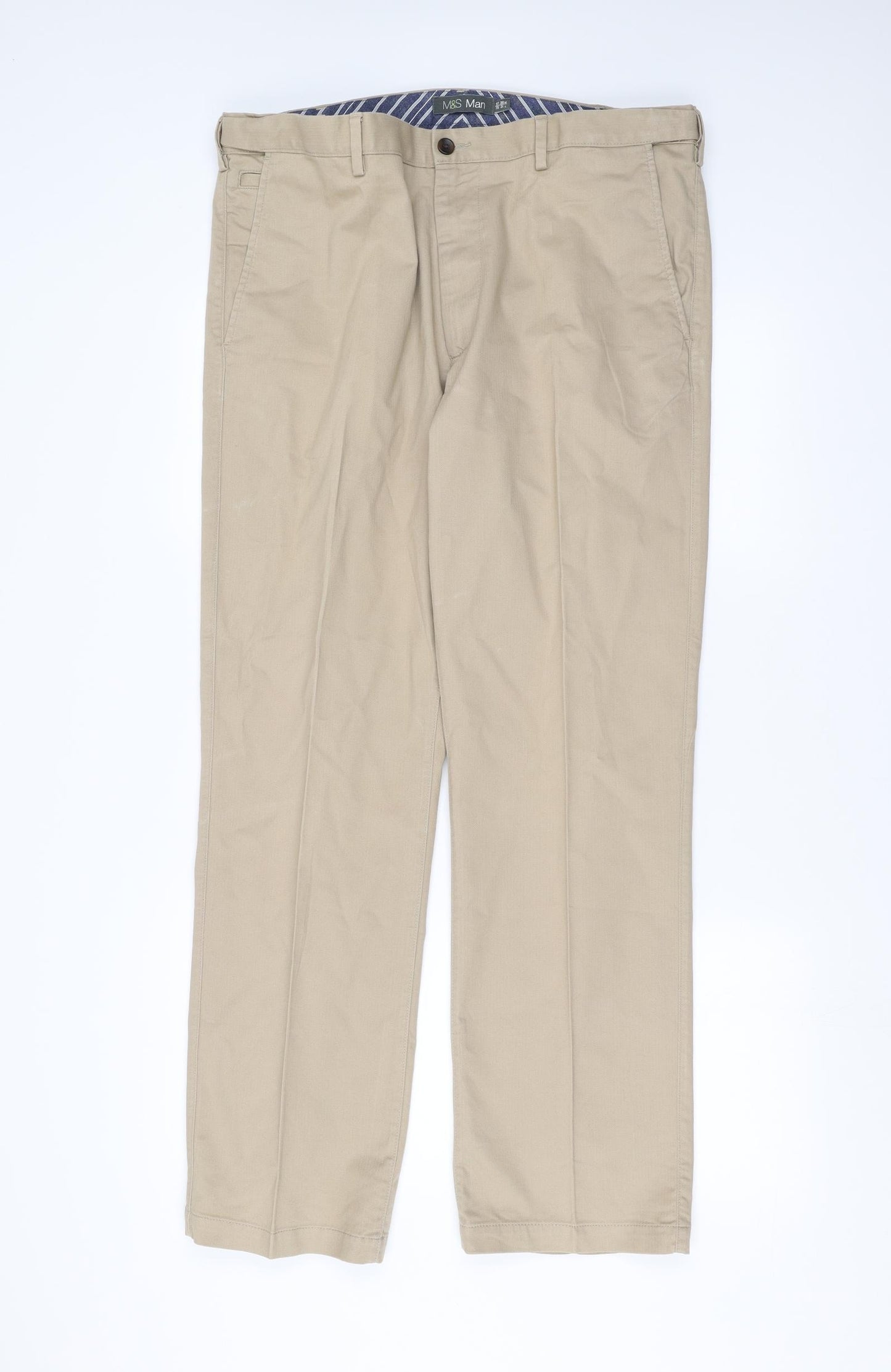 Marks and Spencer Mens Beige   Trousers  Size 38 in L31 in