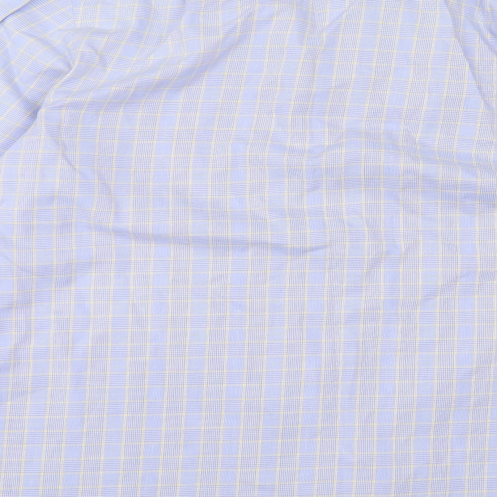 Marks and Spencer Mens Blue Check   Button-Up Size 16.5