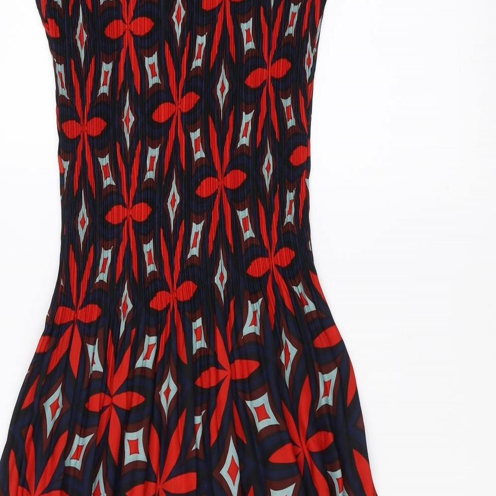 Klass Womens Blue Floral  Fit & Flare  Size S