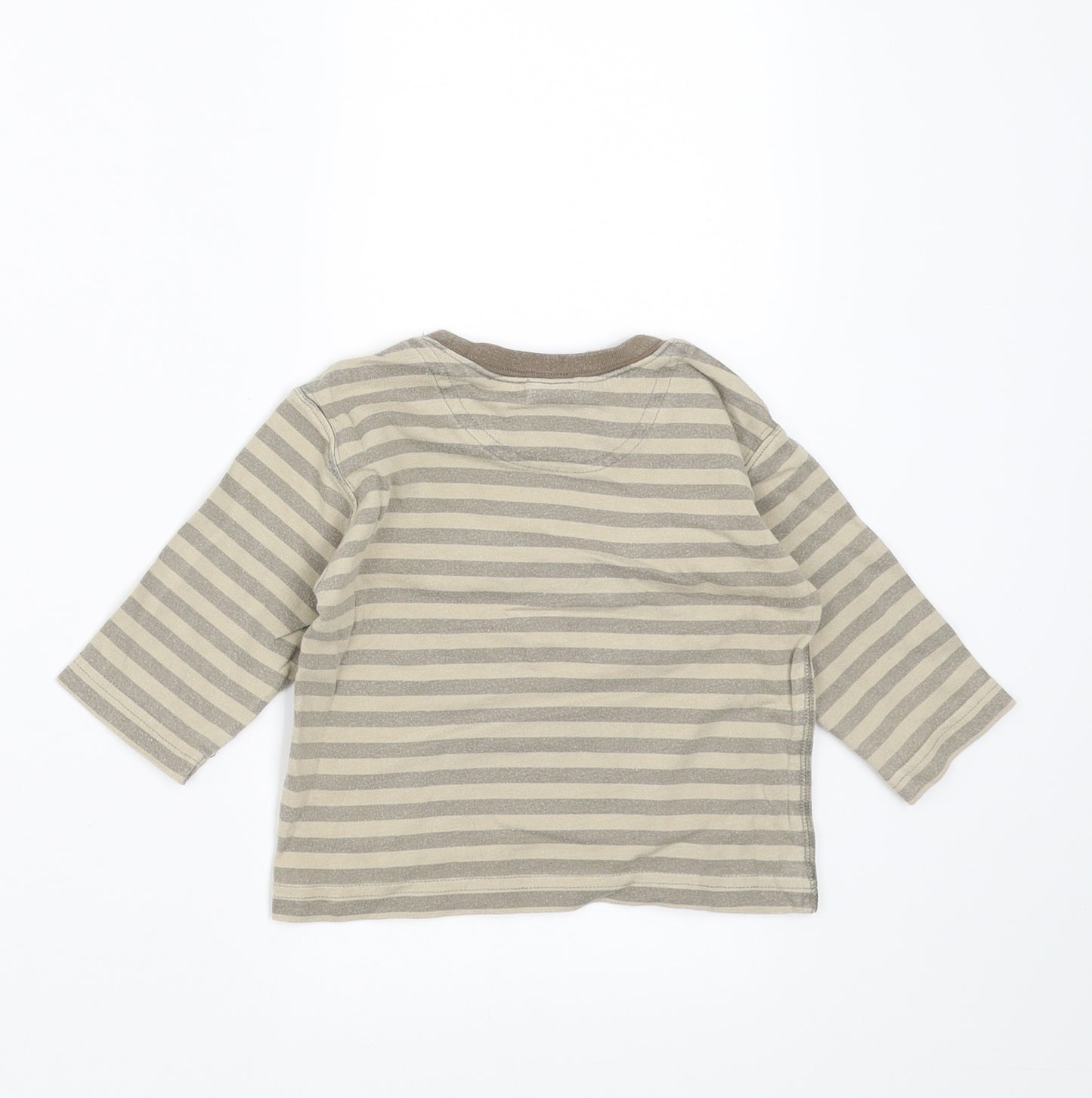 NEXT Boys Beige Striped  Basic T-Shirt Size 3-6 Months  - lorry