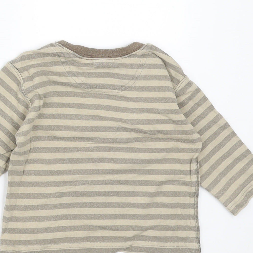 NEXT Boys Beige Striped  Basic T-Shirt Size 3-6 Months  - lorry