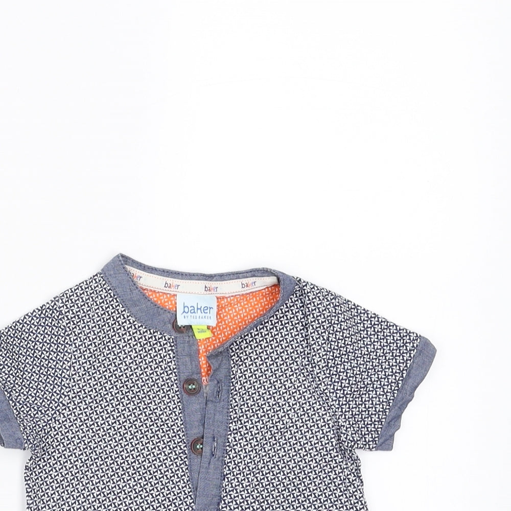 Ted Baker Boys Blue Geometric  Basic T-Shirt Size 0-3 Months