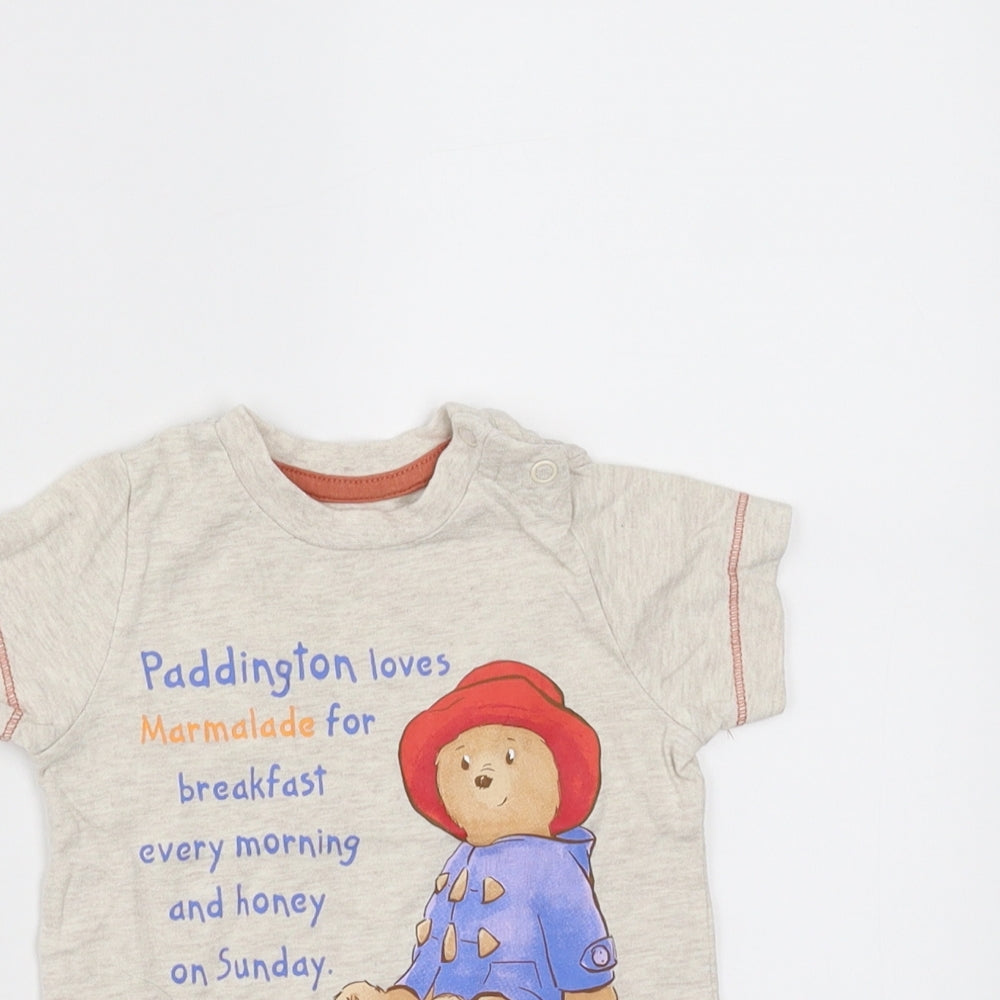 Nutmeg Baby Beige   Basic T-Shirt Size 3-6 Months  - Paddington bear