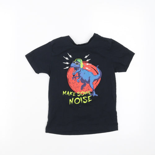 Jeff & Co Boys Black   Basic T-Shirt Size 4-5 Years  - Dinosaur