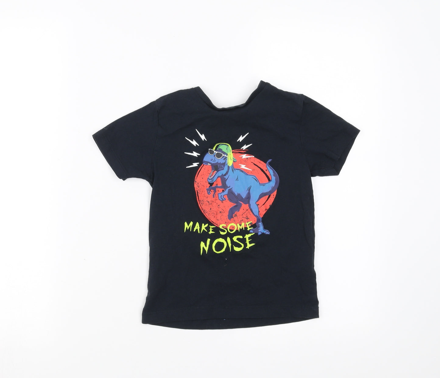 Jeff & Co Boys Black   Basic T-Shirt Size 4-5 Years  - Dinosaur