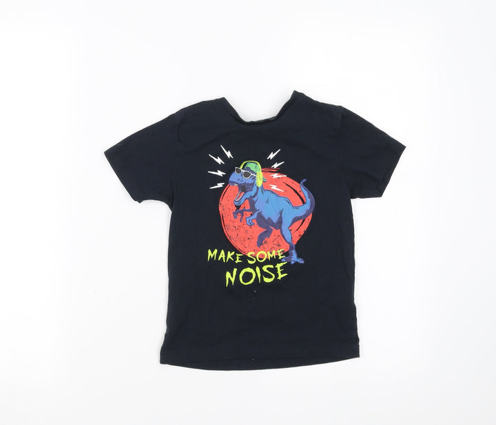 Jeff & Co Boys Black   Basic T-Shirt Size 4-5 Years  - Dinosaur
