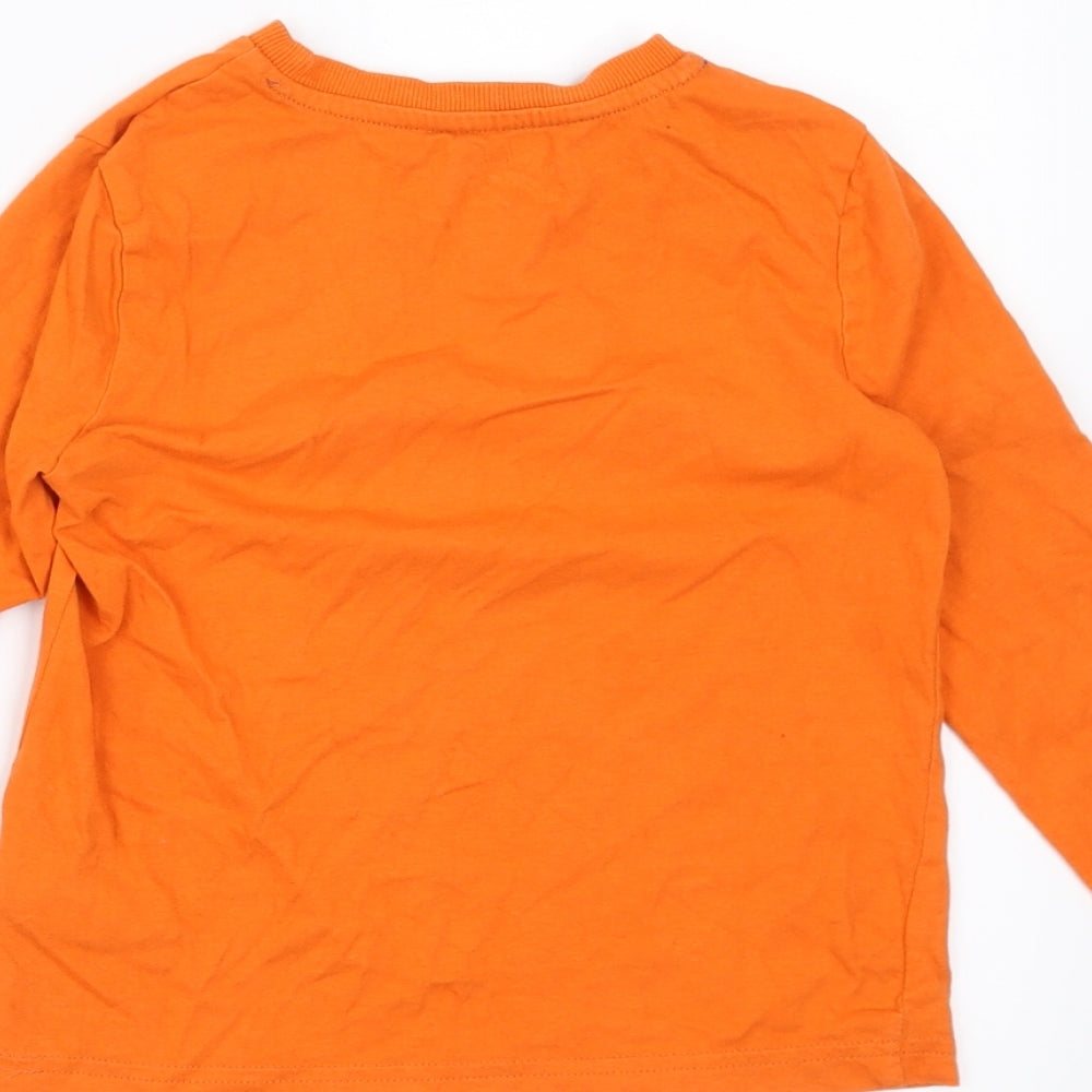 F&F Boys Orange   Basic T-Shirt Size 4-5 Years  - Dinosaur