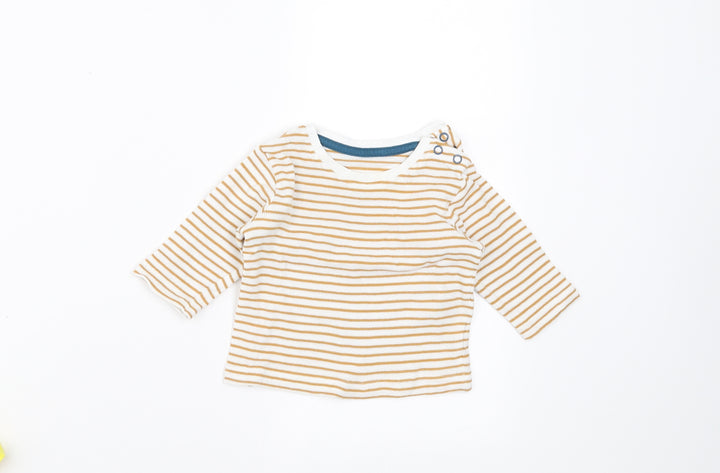 Marks and Spencer Baby Beige Striped Basic T-Shirt Size 3-6 Months