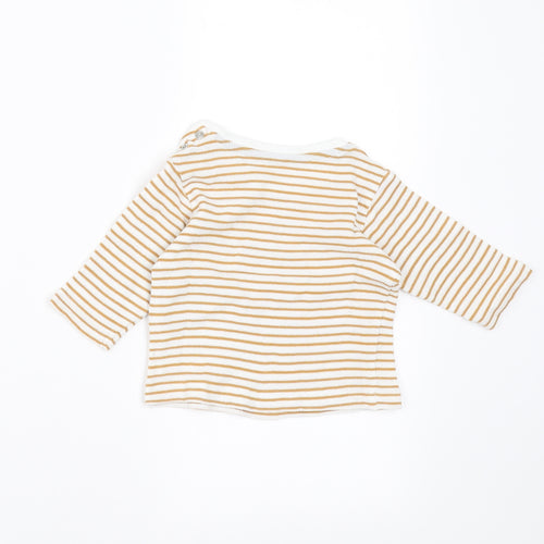 Marks and Spencer Baby Beige Striped  Basic T-Shirt Size 3-6 Months