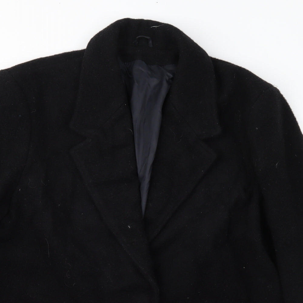 Preworn Womens Black   Overcoat Coat Size 18