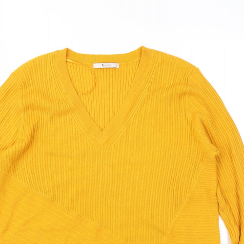 TU Womens Yellow   Pullover Jumper Size 12