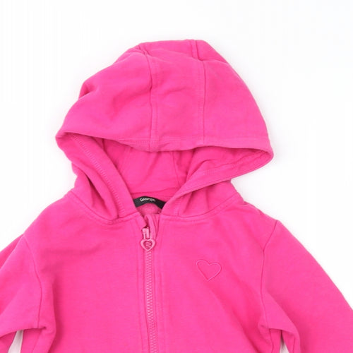 George Girls Pink   Full Zip Hoodie Size 4-5 Years