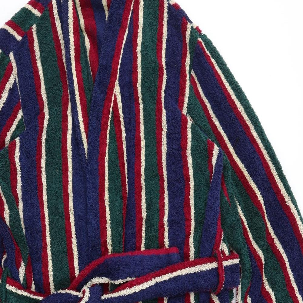 St Michael Mens Multicoloured Striped Terry  Robe Size M