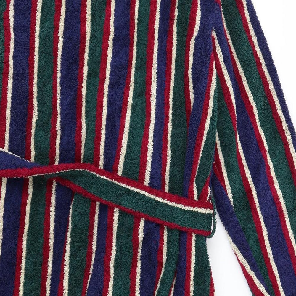 St Michael Mens Multicoloured Striped Terry  Robe Size M