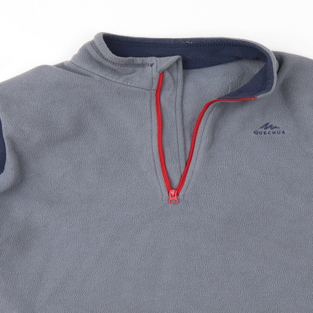 Quechua Boys Grey Colourblock Fleece Jacket  Size 12-13 Years