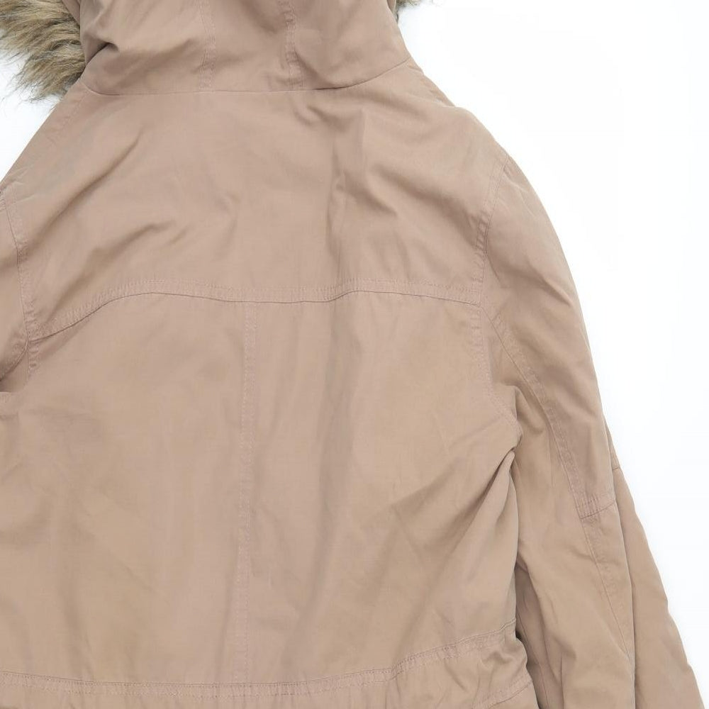 Oasis Womens Beige   Parka Coat Size M