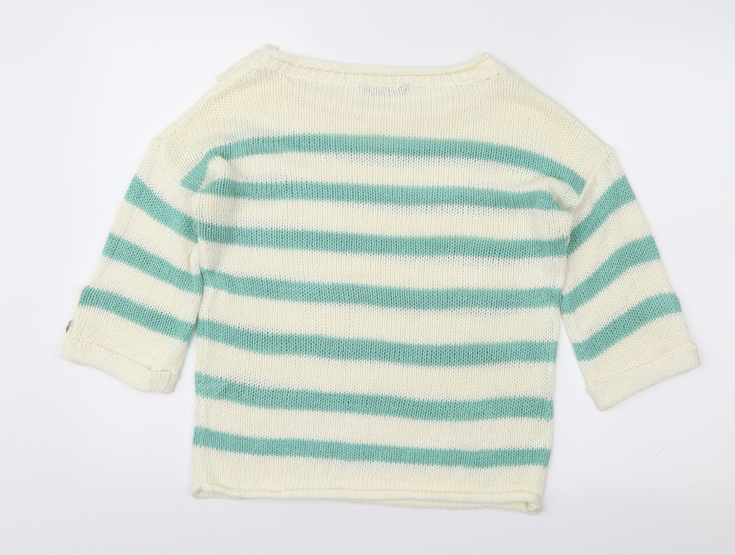 Select Womens Ivory Striped  Pullover Jumper Size 14