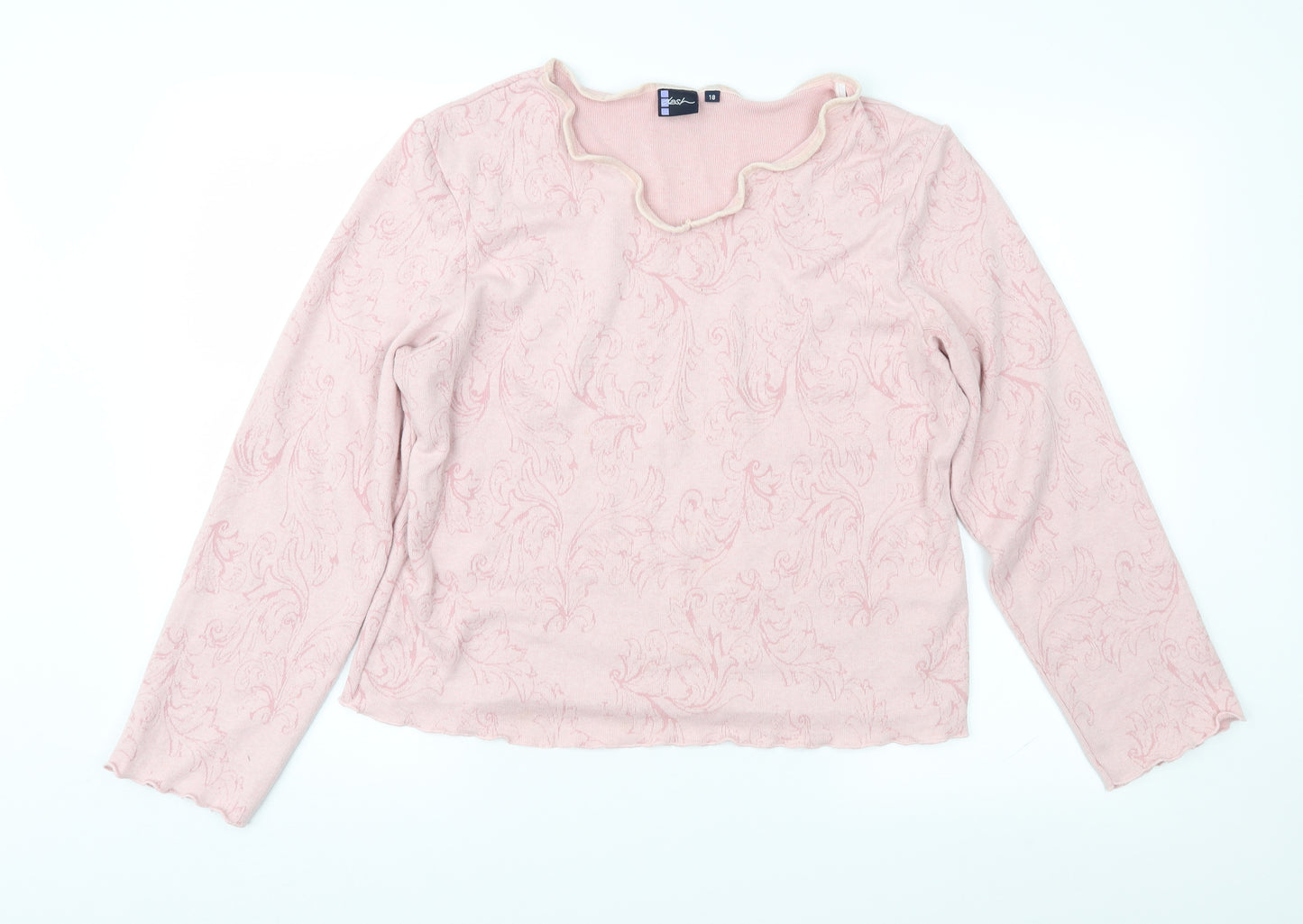 DASH Womens Pink Floral  Pullover Jumper Size 18