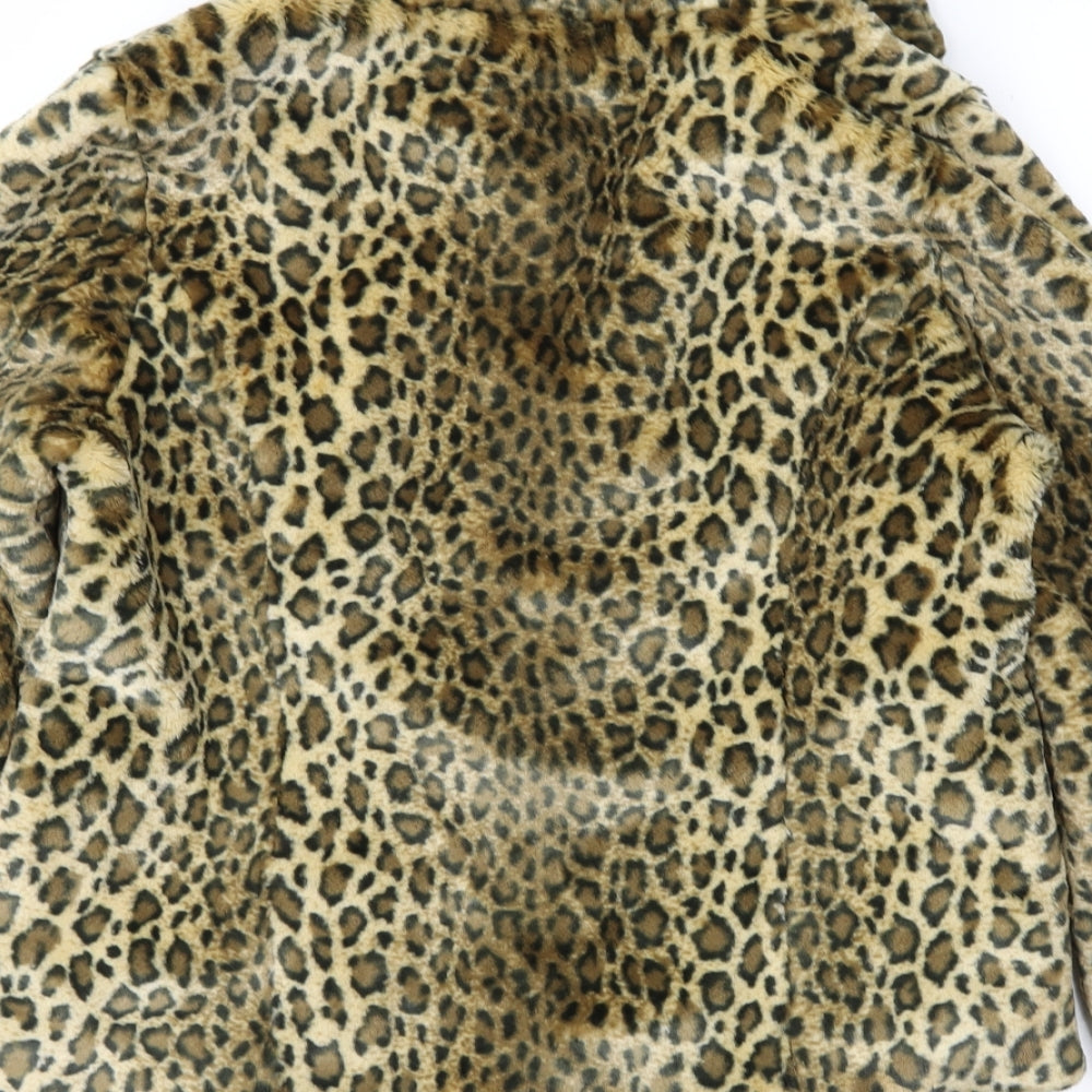 Miso Womens Brown Animal Print  Jacket  Size 12
