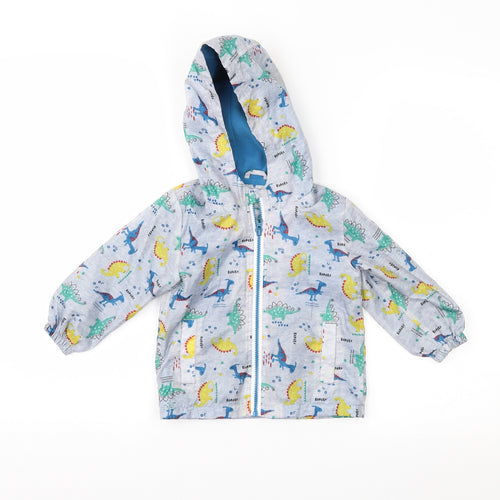 George Boys Grey Geometric  Anorak Jacket Size 12-18 Months