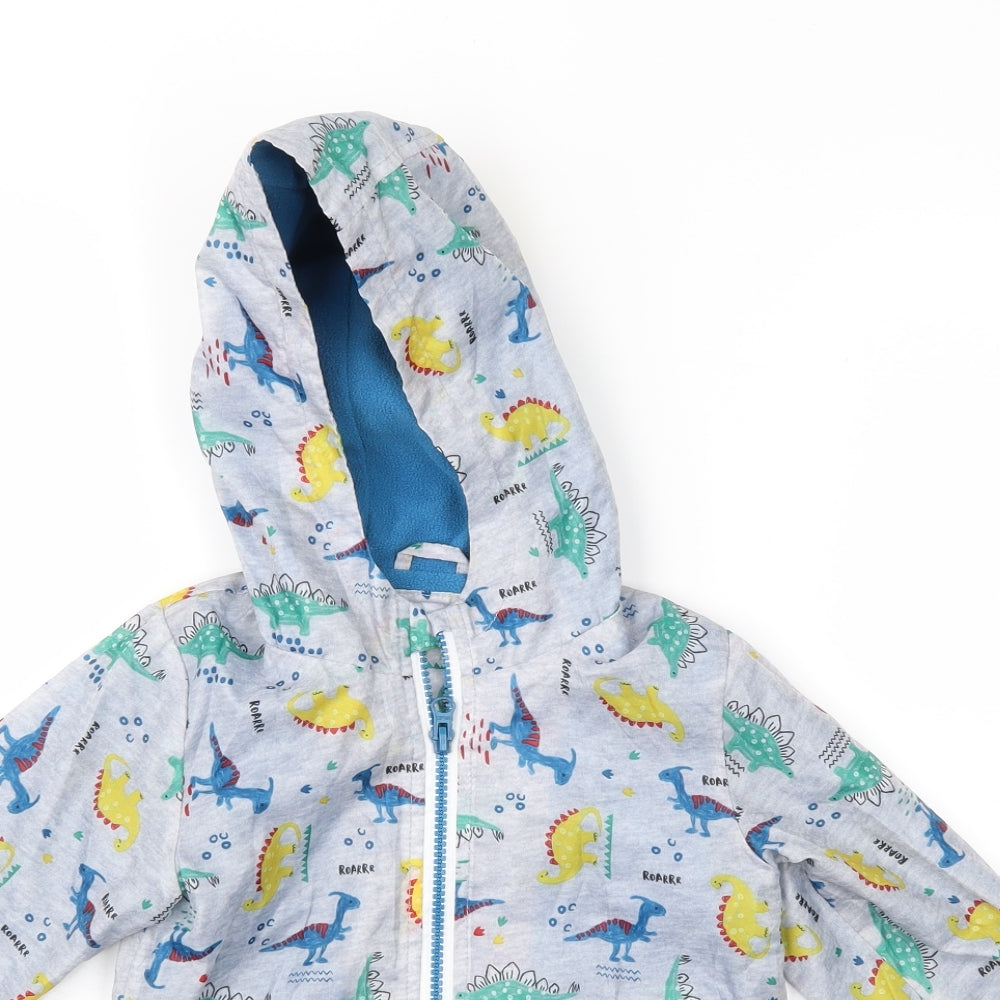 George Boys Grey Geometric  Anorak Jacket Size 12-18 Months