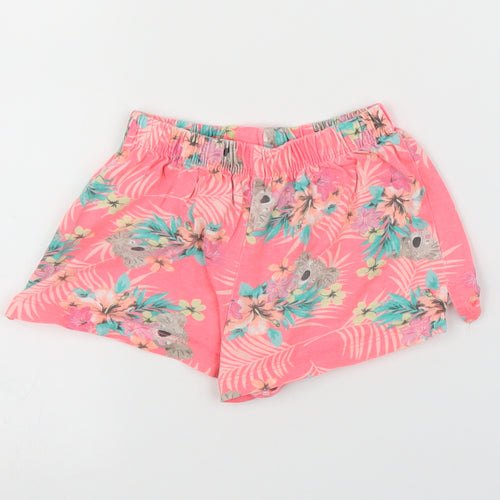 Primark Girls Pink Floral  Cut-Off Shorts Size 3-4 Years - Tropical