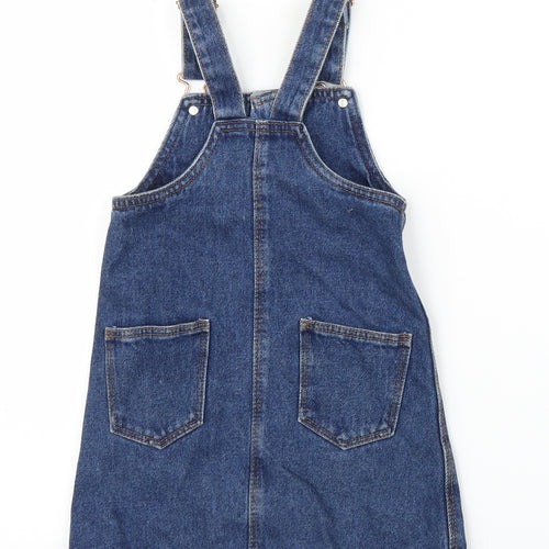 Primark Girls Blue  Denim Pinafore/Dungaree Dress  Size 4-5 Years