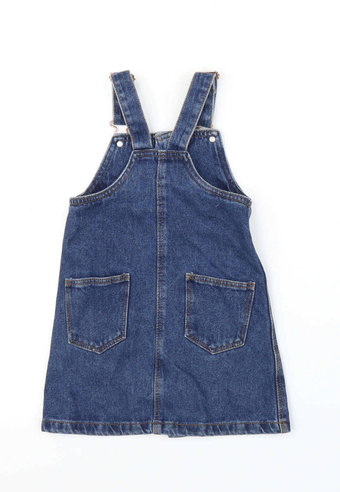 Primark Girls Blue  Denim Pinafore/Dungaree Dress  Size 4-5 Years