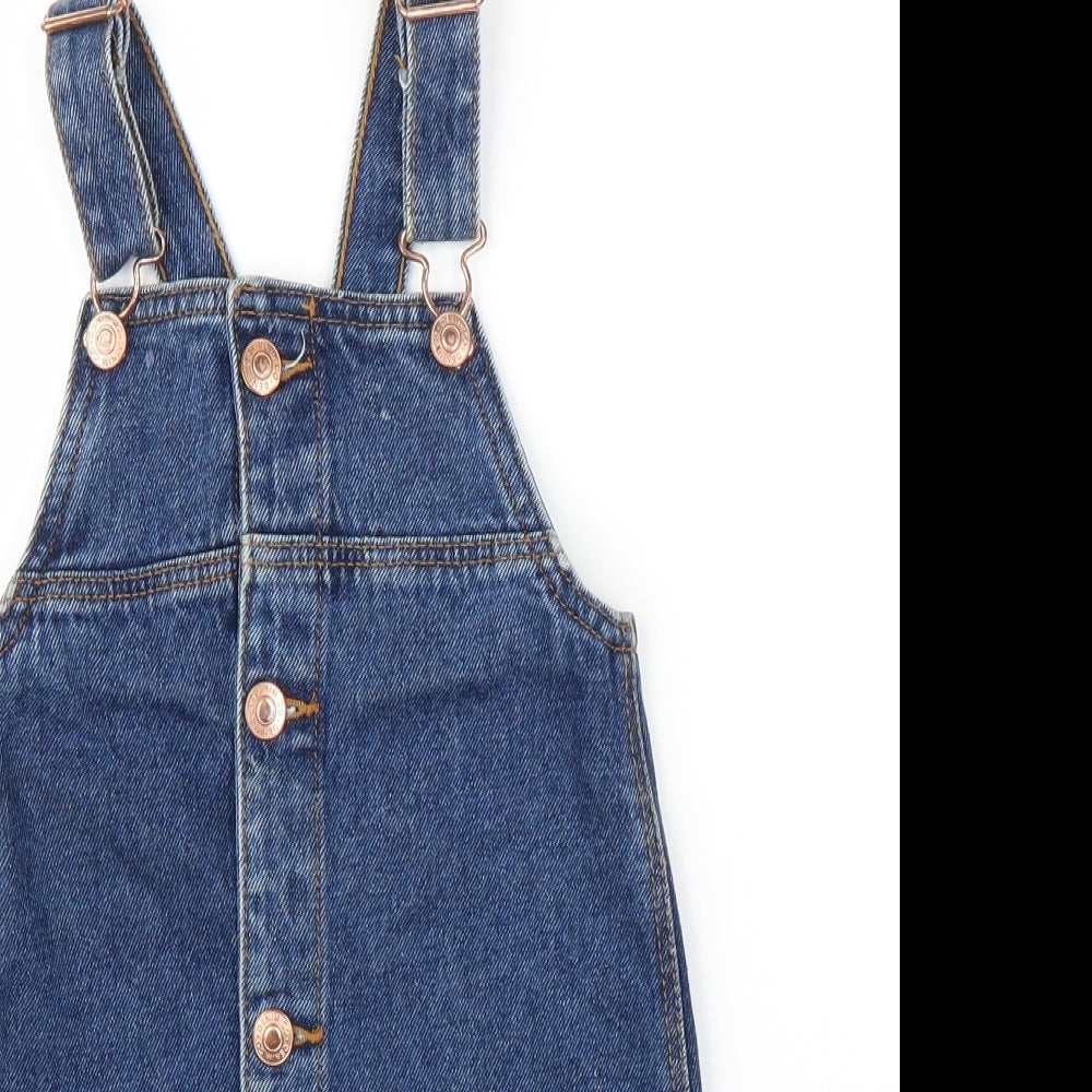Primark Girls Blue  Denim Pinafore/Dungaree Dress  Size 4-5 Years