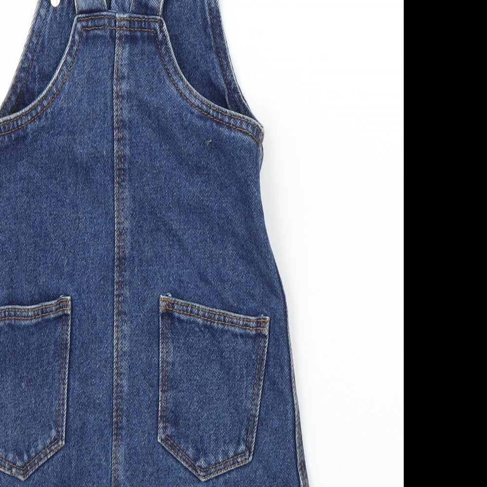 Primark Girls Blue  Denim Pinafore/Dungaree Dress  Size 4-5 Years