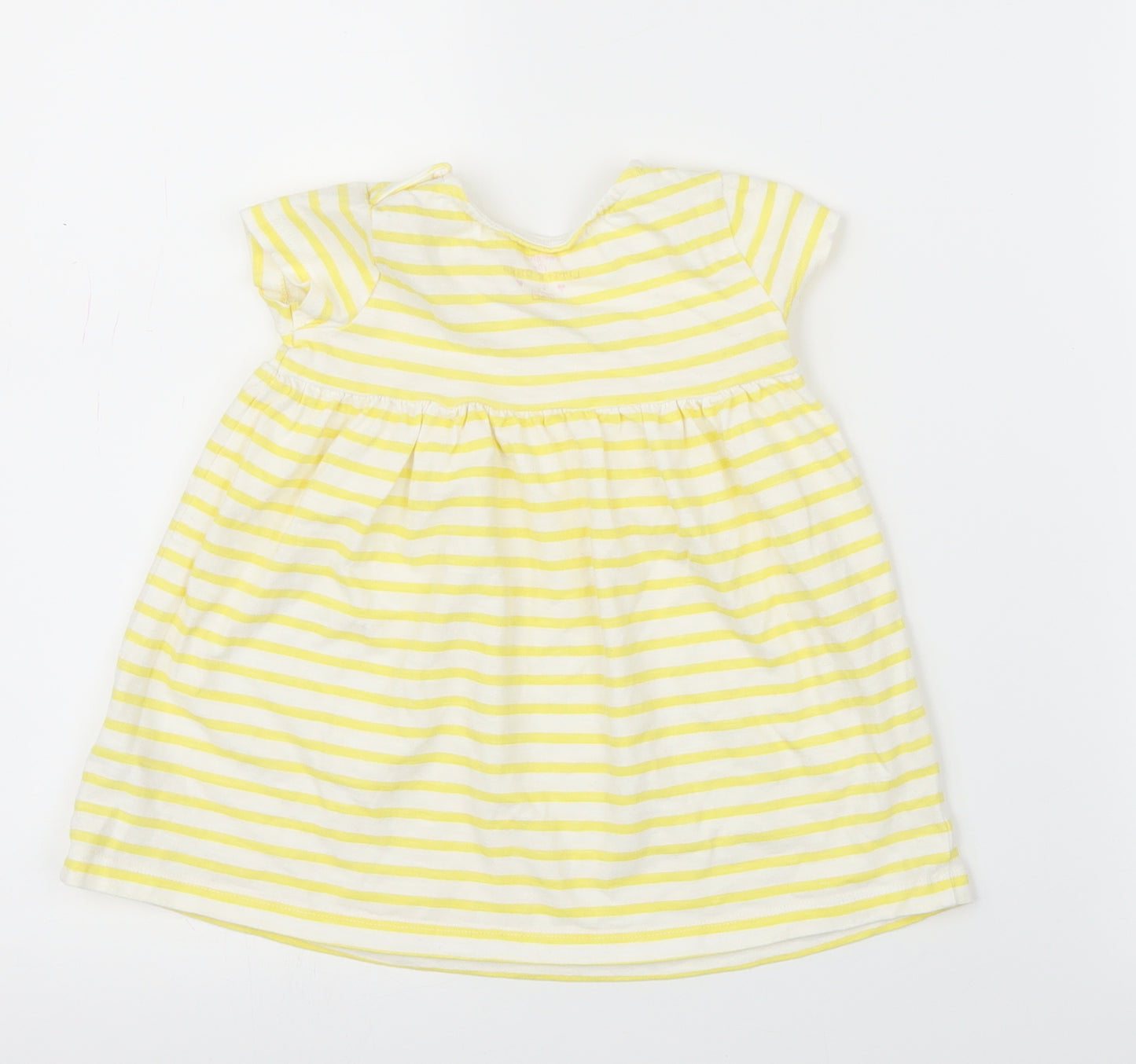 F&F Girls Yellow Striped  A-Line  Size 12-18 Months