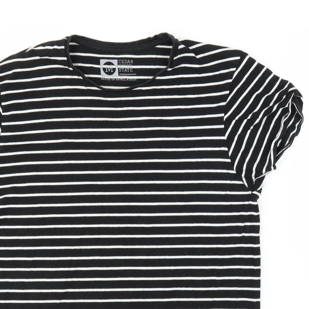 Primark Mens Black Striped   T-Shirt Size M