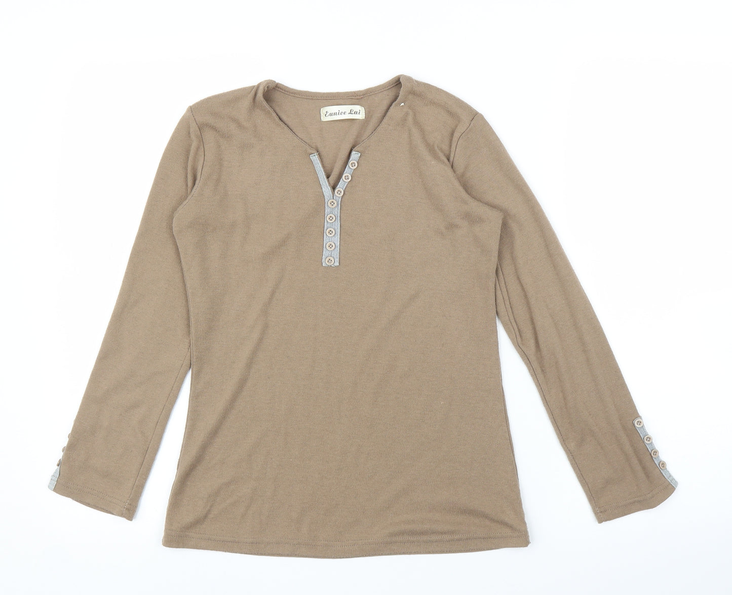 Eunice Lai Womens Beige   Basic Blouse Size S