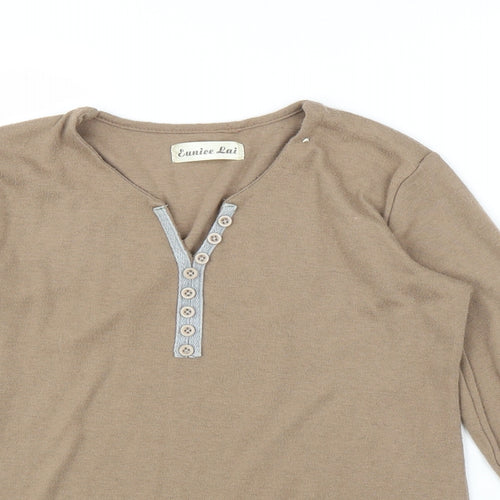 Eunice Lai Womens Beige   Basic Blouse Size S