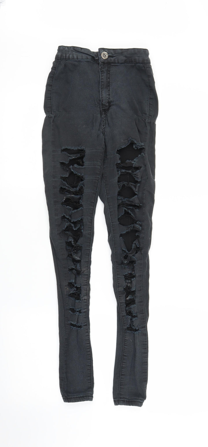 Girl Vivi Womens Black Denim Skinny Jeans Size 6 L27 in