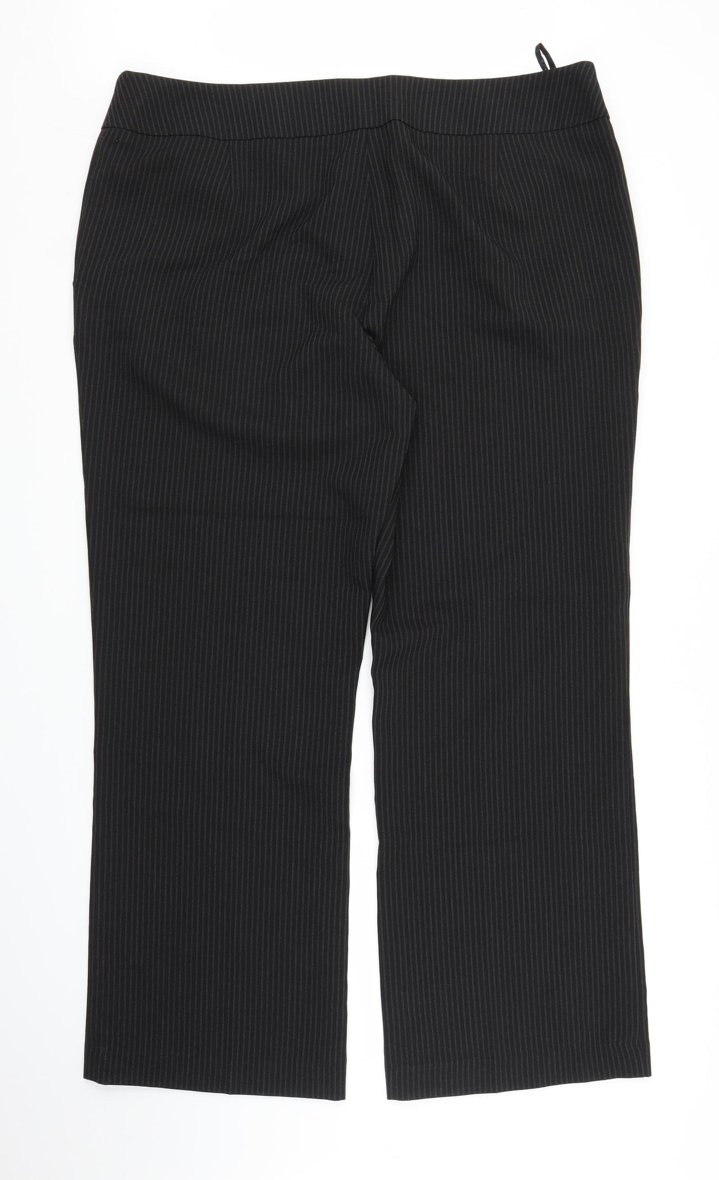 Papaya Womens Black Striped  Trousers  Size 20 L27 in