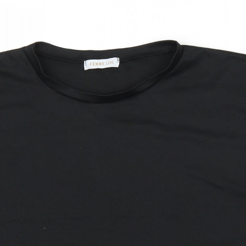 Femme Luxe Womens Black   Basic Blouse Size M