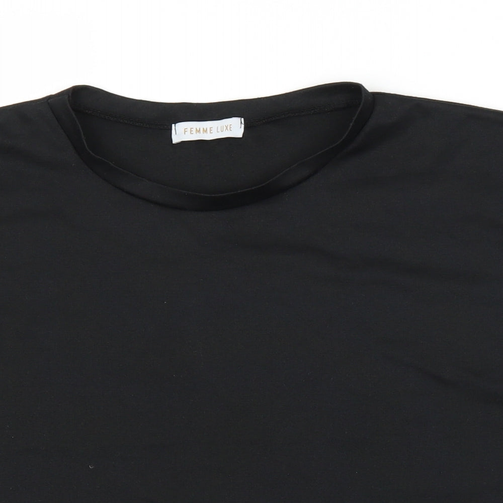Femme Luxe Womens Black   Basic Blouse Size M