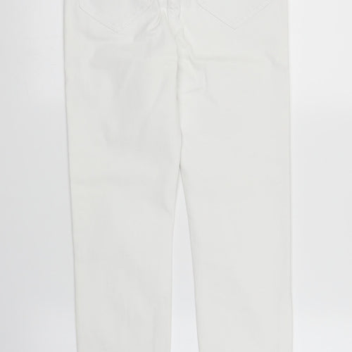 River Island Womens White  Denim Snow Pants Trousers Size 10 L26 in