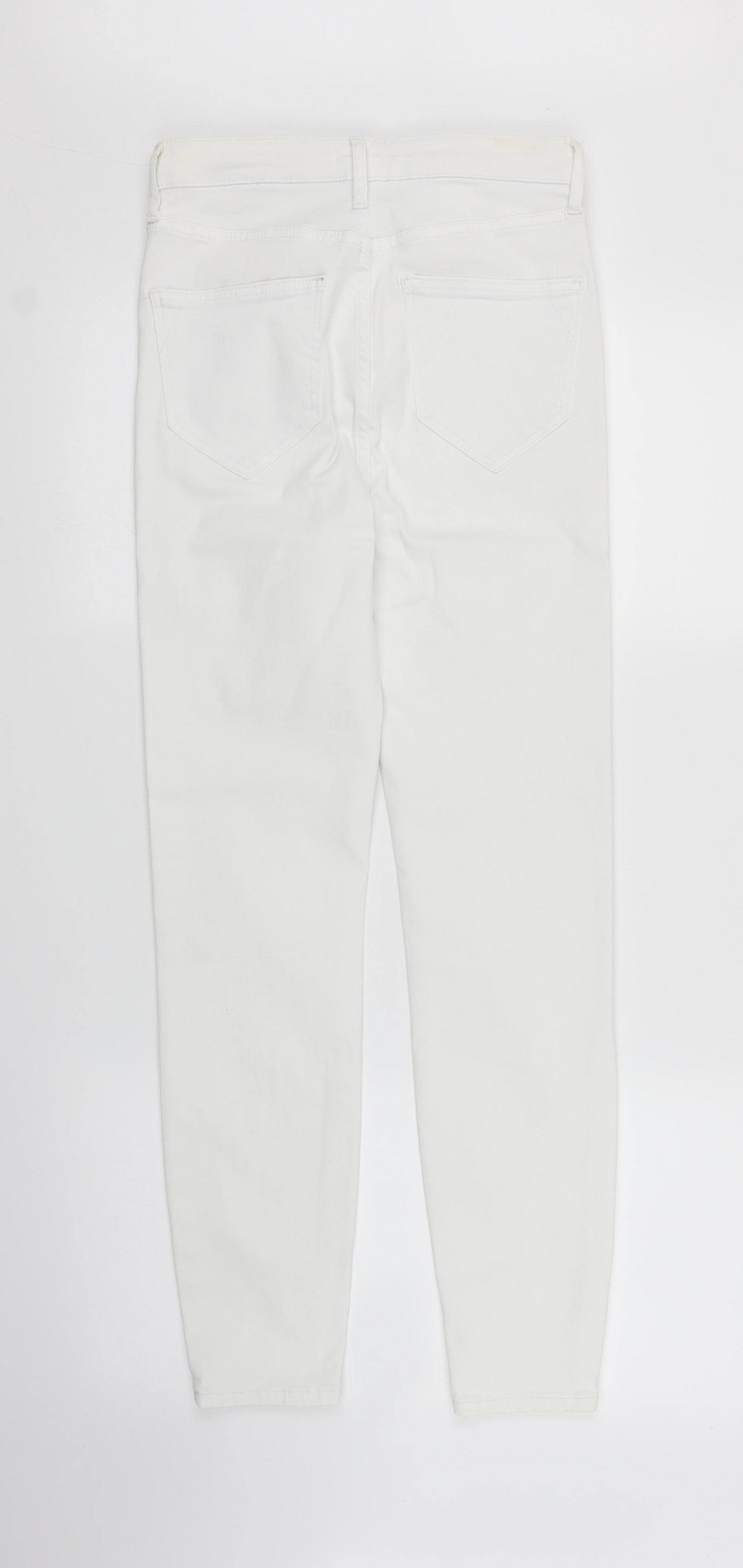 River Island Womens White  Denim Snow Pants Trousers Size 10 L26 in