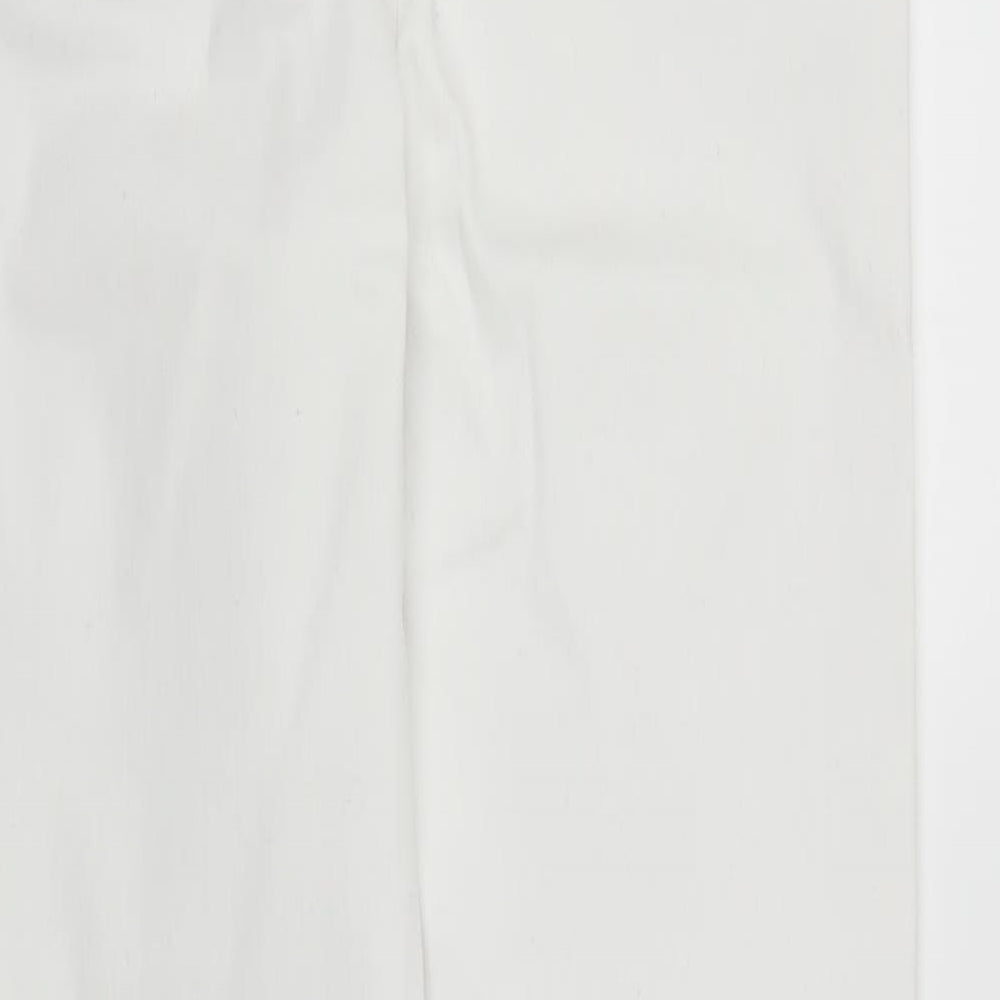 River Island Womens White  Denim Snow Pants Trousers Size 10 L26 in