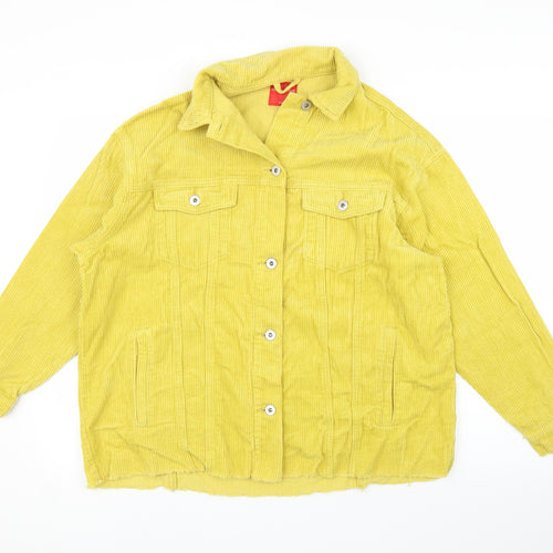 Denim Stories Mens Yellow  Corduroy  Button-Up Size M