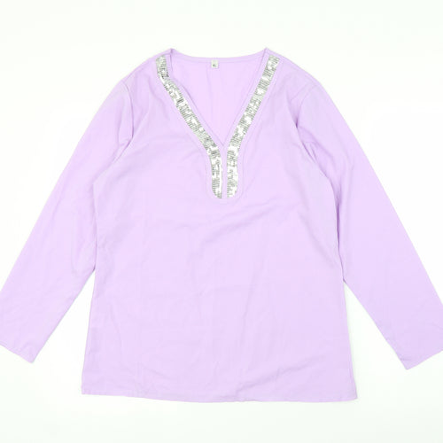 Preworn Womens Purple   Basic Blouse Size XL