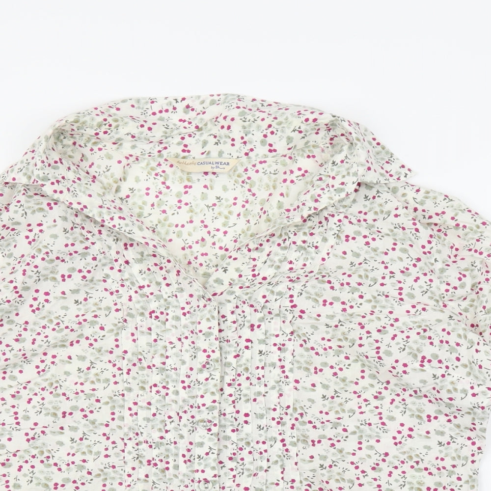 BHS Womens Green Floral  Basic Button-Up Size 16